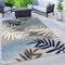 World Rug Gallery Palm Frond Indoor/Outdoor Area Rug 7'10''x10' Blue Area Rug 5550BLUE8X10 - alternate 1